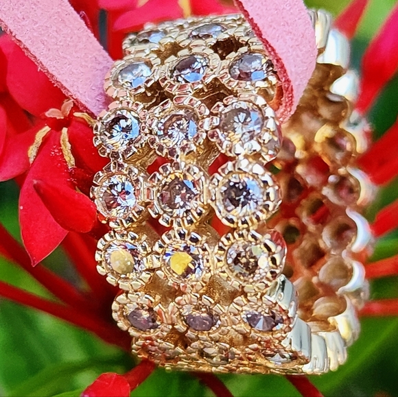 5.40ct Diamond 14k Eternity Three Row Size 9 - Picture 4 of 8